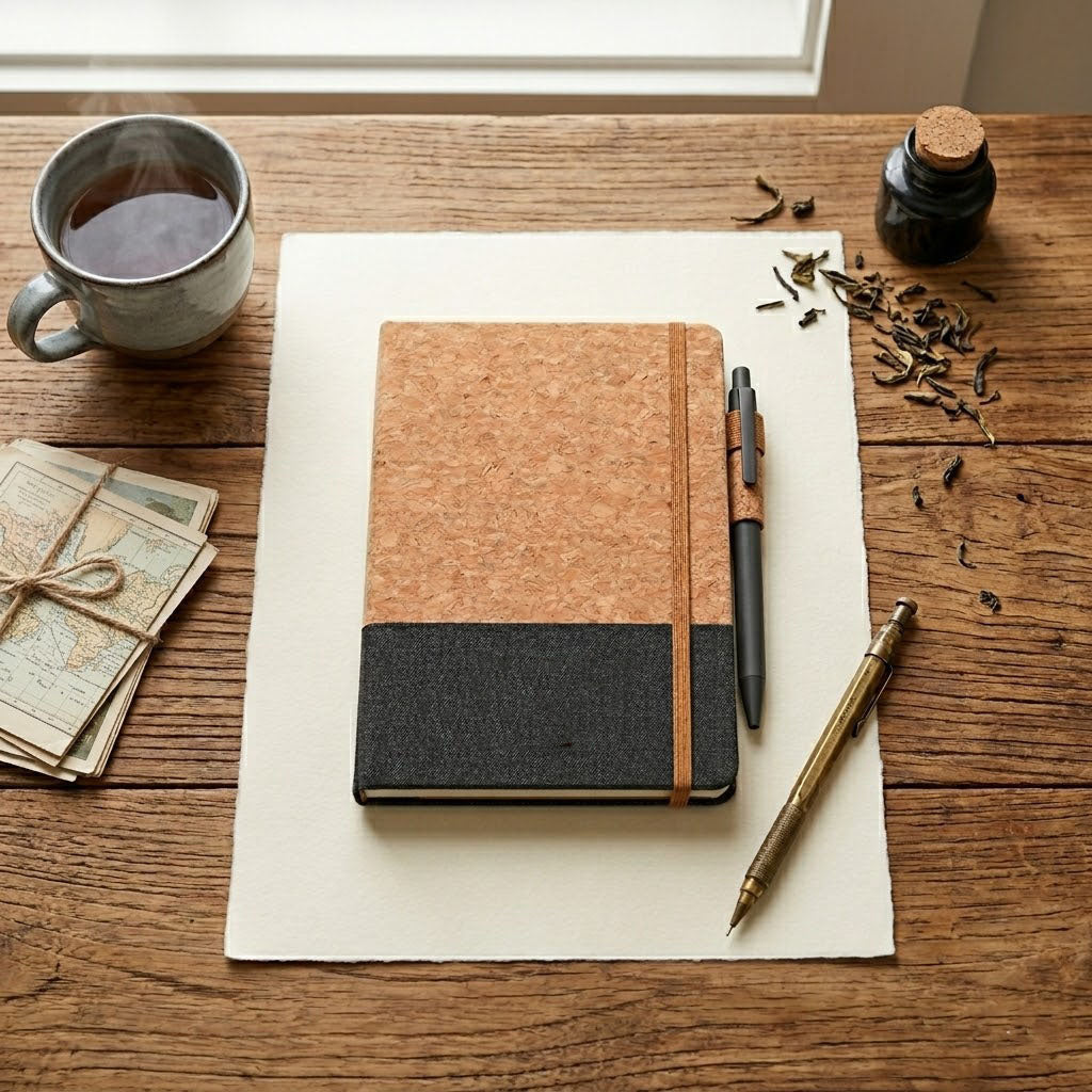 Premium Cork Patchwork Business Notebook